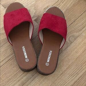 Women's Red Slide Sandals